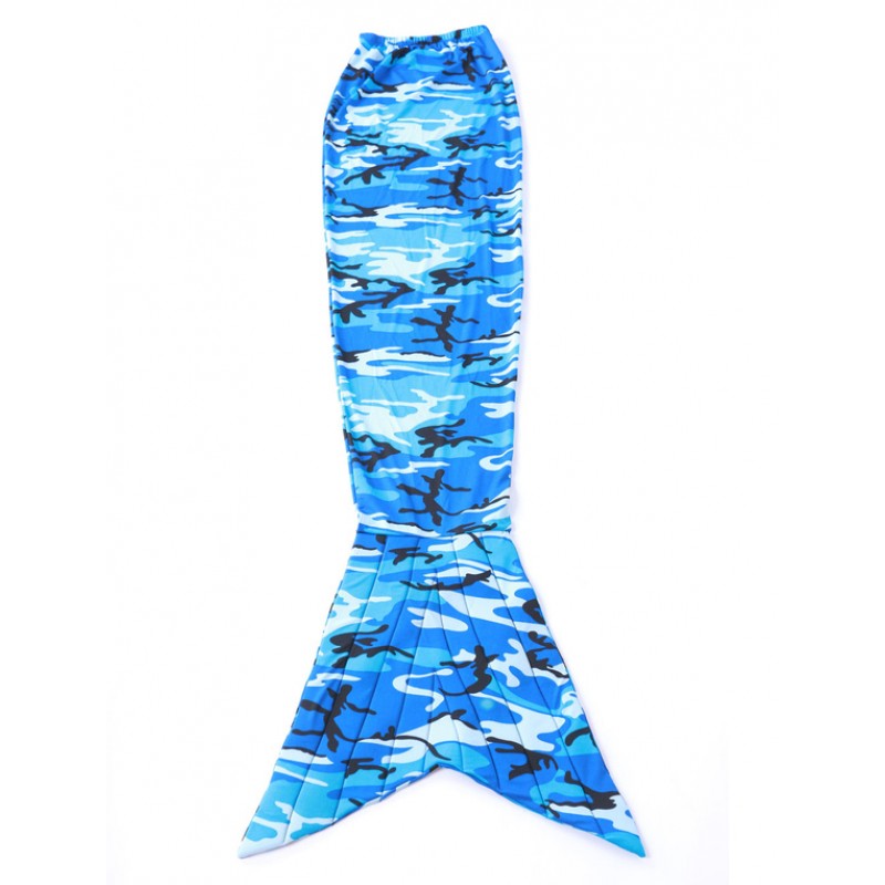 Unisex Halloween Blue Print Mermaid Tail Lycra Spandex Animal Zentai Halloween