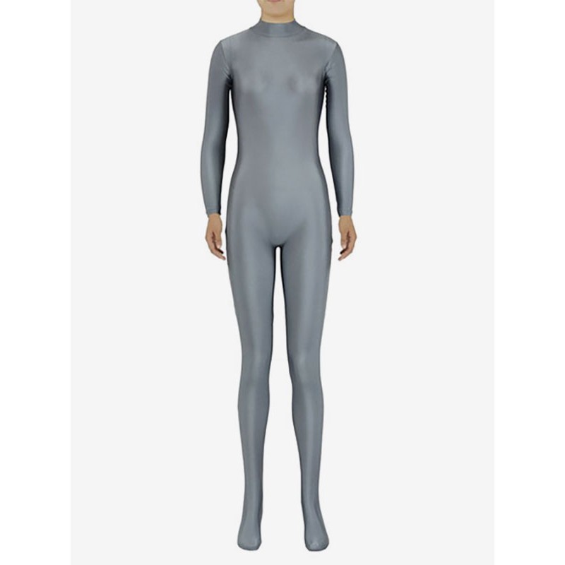 Women Grey Morph Suit Adults Bodysuit Lycra Spandex Catsuit For