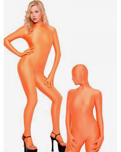 Halloween Morph Suit Orange Lycra Spandex Catsuit Bodysuit