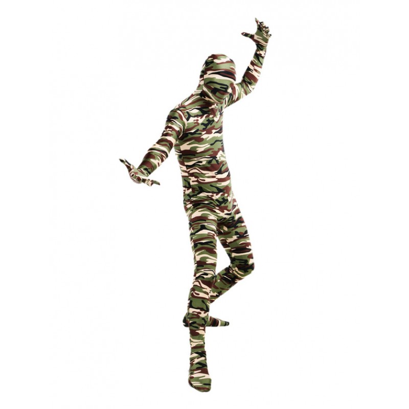 Unisex Morph Suit Green Camouflage Lycra Spandex Zentai Suit Full Body Suit