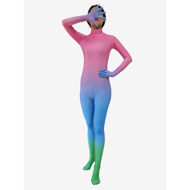 Women Multi Color Bodysuit Adults Lycra Spandex Catsuit For Leotard