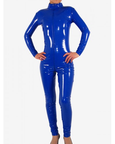 Quality Royal Blue Women's PVC Clothes Catsuits