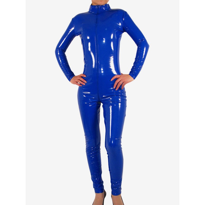 Quality Royal Blue Women's PVC Clothes Catsuits