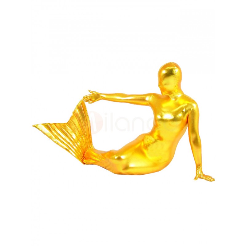 Gold Shiny Metallic Mermaid Suit