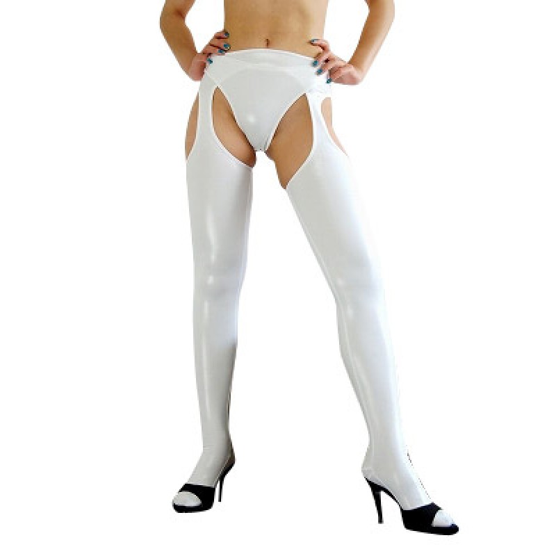 White Shiny Metallic Catwoman Sexy Shorts Pants