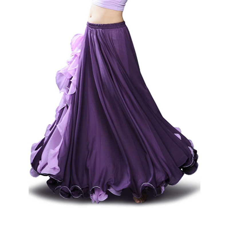 Belly Dance Skirt Cascading Ruffles Chiffon Belly Dance Wear For Women Training