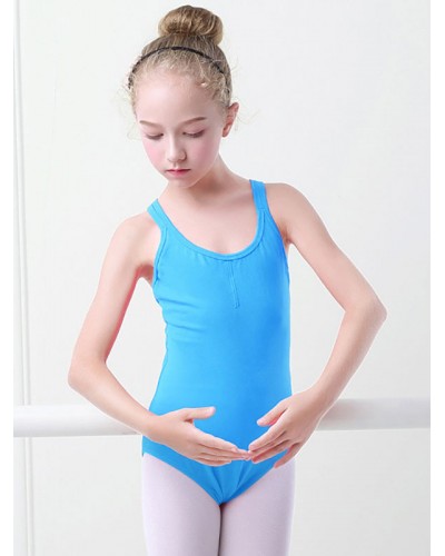 Women Ballet Dance Costumes Light Sky Blue 's Kid's Ballerina Pleated Criss-Cross Artwork Backless Lycra Spandex Set Performance Wear Sets Jumpsuit Elegant Art Deco/Retro