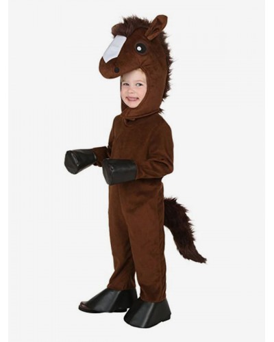 Kids Costumes Coffee Brown Animal Polyester Fiber Polyester Horse Costume Halloween