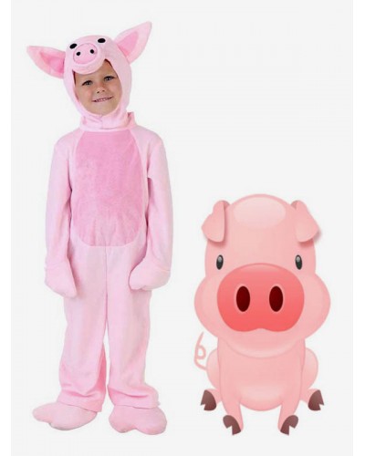 Kigurumi Onesie Pajamas Pinky Pig Kids Winter Sleepwear Mascot Animal Halloween Costume Onesie Pajamas