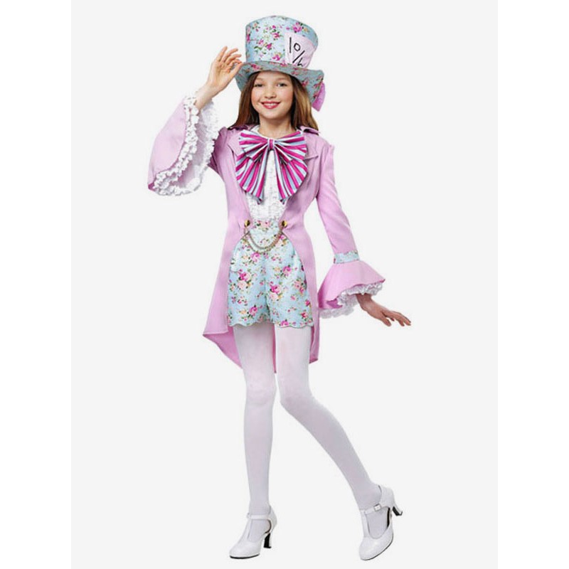 Kids Carnival Costumes Wears Lace Floral Princess Cosplay Outfit For Child Mardi Gras Halloween