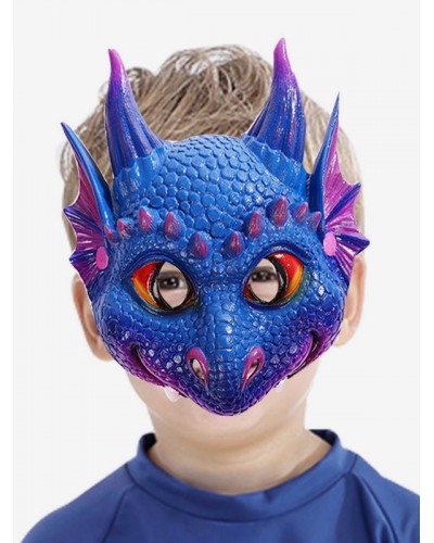 Halloween Costumes Accessory For Kids Blue Dragon Mask PU Leather Holiday Costume Accessories