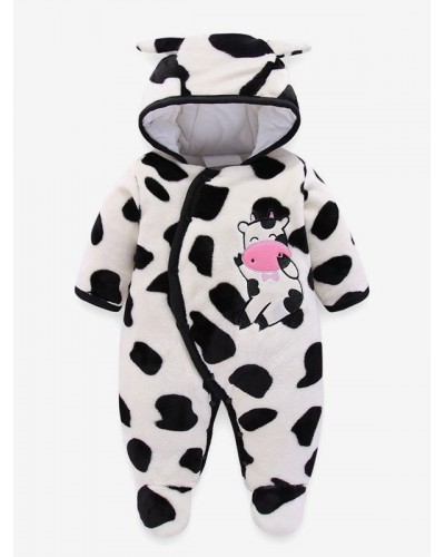 Unisex Cow Onesie Pajamas Kigurumi Toddler Flannel Jumpsuit Onesie Pajamas