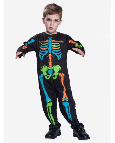 Halloween Costumes For Kids Black Polyester Jumpsuit Costume Full Set Holiday