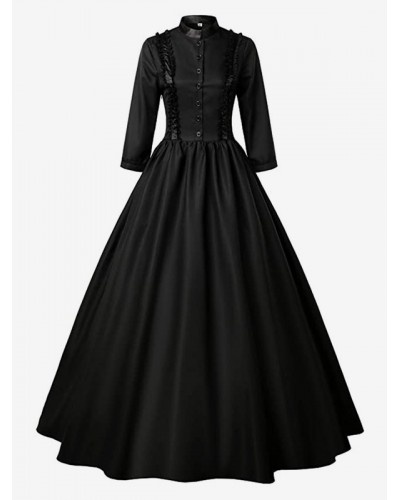 Gothic Lolita Dresses Ruffles Black Black