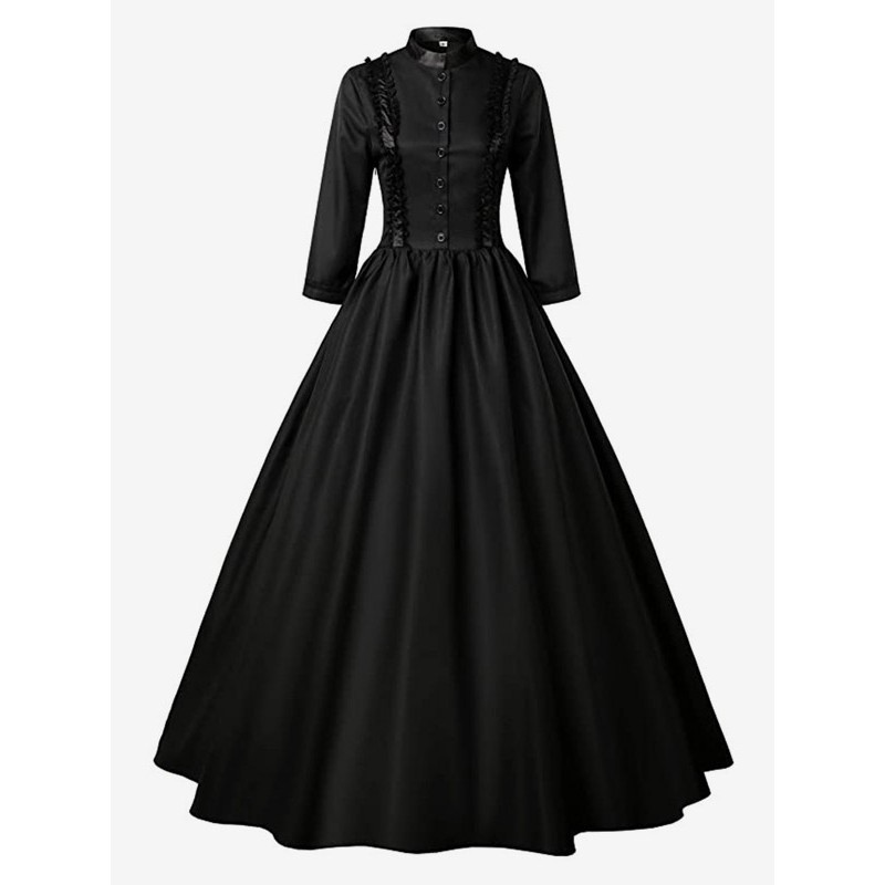 Gothic Lolita Dresses Ruffles Black Black