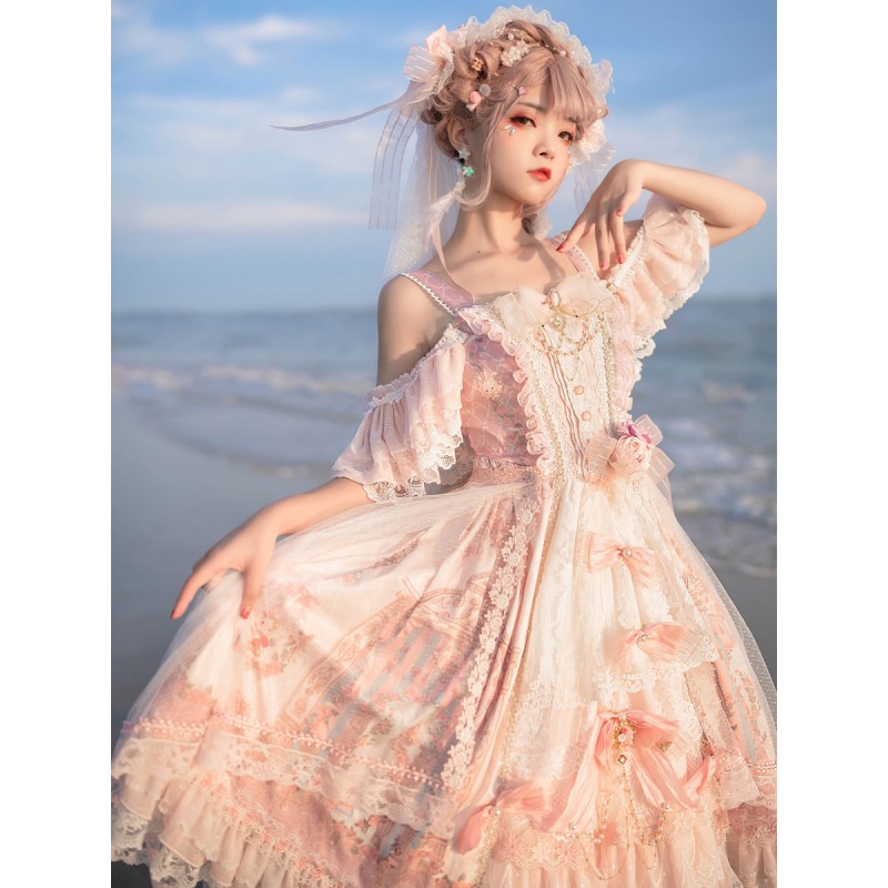 Sweet Lolita Dress Polyester Sleeveless Lolita Wedding Dress Lolita Dress