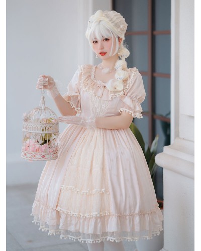 Sweet Lolita Dress Polyester Short Sleeves Sweet Dress Lolita Dress