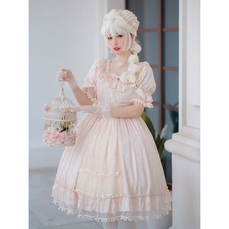 Sweet Lolita Dress Polyester Short Sleeves Sweet Dress Lolita Dress