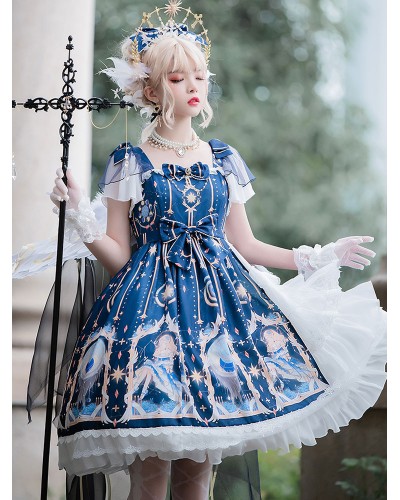 Sweet Lolita Dress Polyester Sleeveless Sweet Jumper Lolita Dress