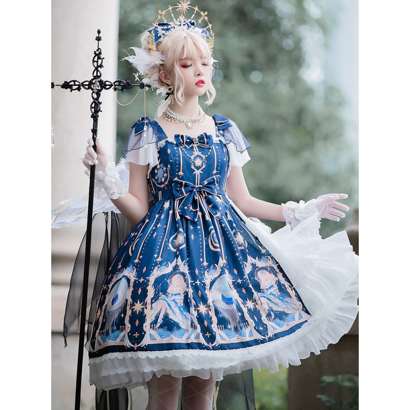 Sweet Lolita Dress Polyester Sleeveless Sweet Jumper Lolita Dress