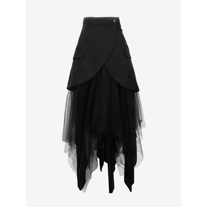 Lolita Skirt Black Tiered Lolita Skirts Steampunk Gothic Spring Summer Fall Winter