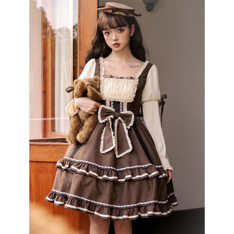 Sweet Lolita Dress Polyester Long Sleeves Dress