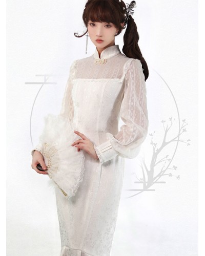 Academic Lolita Outfits White Long Sleeves Daily Casual