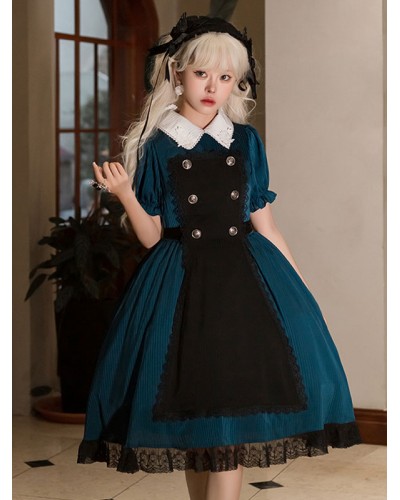 Gothic Lolita Dresses Lace Ruffles Dark Green