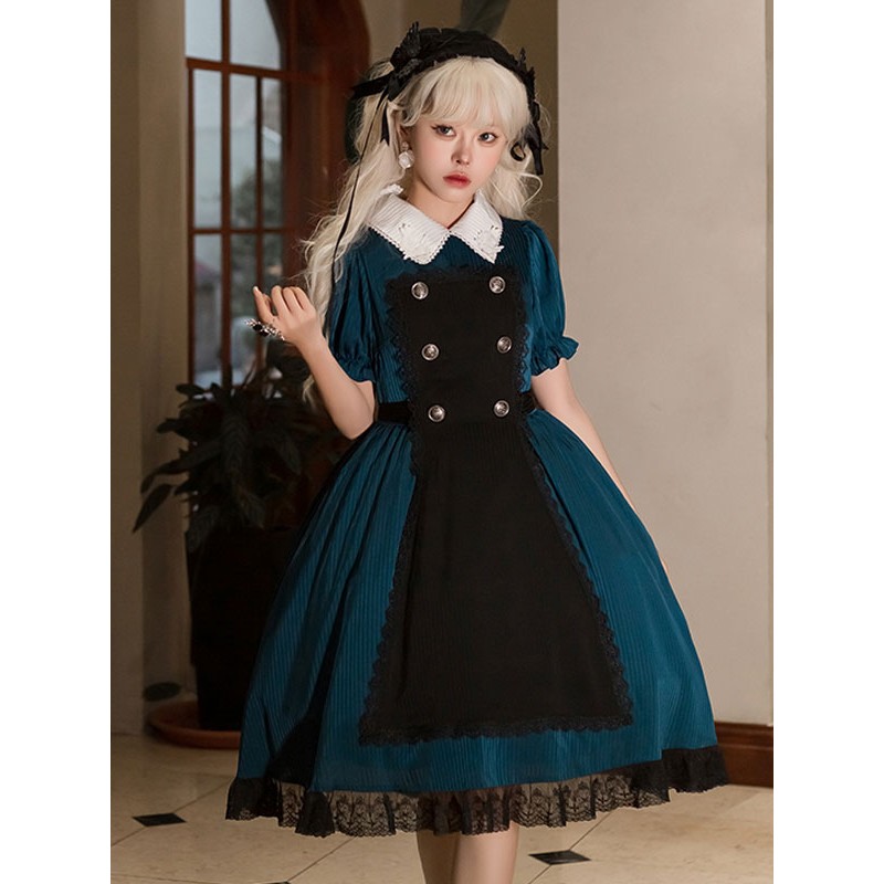 Gothic Lolita Dresses Lace Ruffles Dark Green