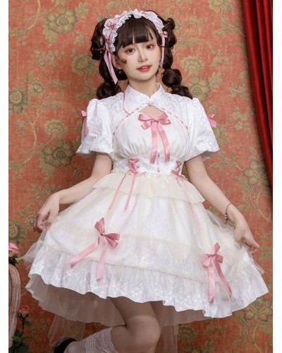 Sweet Lolita Dress Polyester Short Sleeves Dress