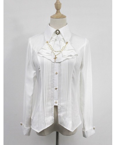 Lolita Blouse Neverland Overnight Carols White Pearl Lolita Top Tops Gothic Spring Summer Fall Winter Daily Casual