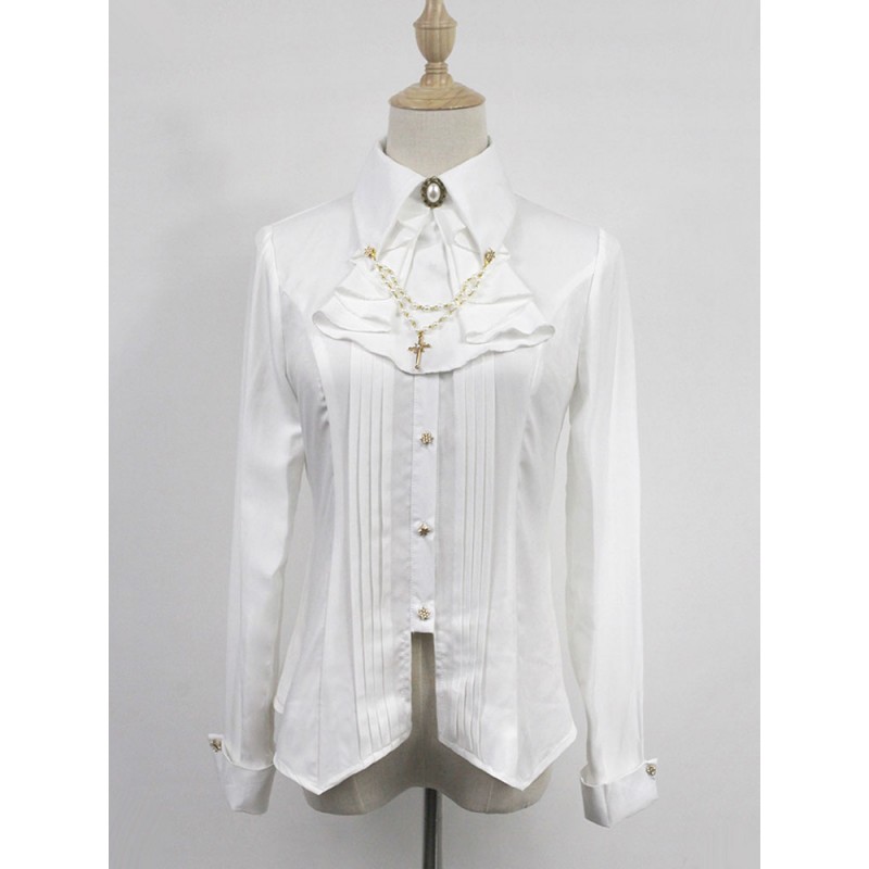 Lolita Blouse Neverland Overnight Carols White Pearl Lolita Top Tops Gothic Spring Summer Fall Winter Daily Casual