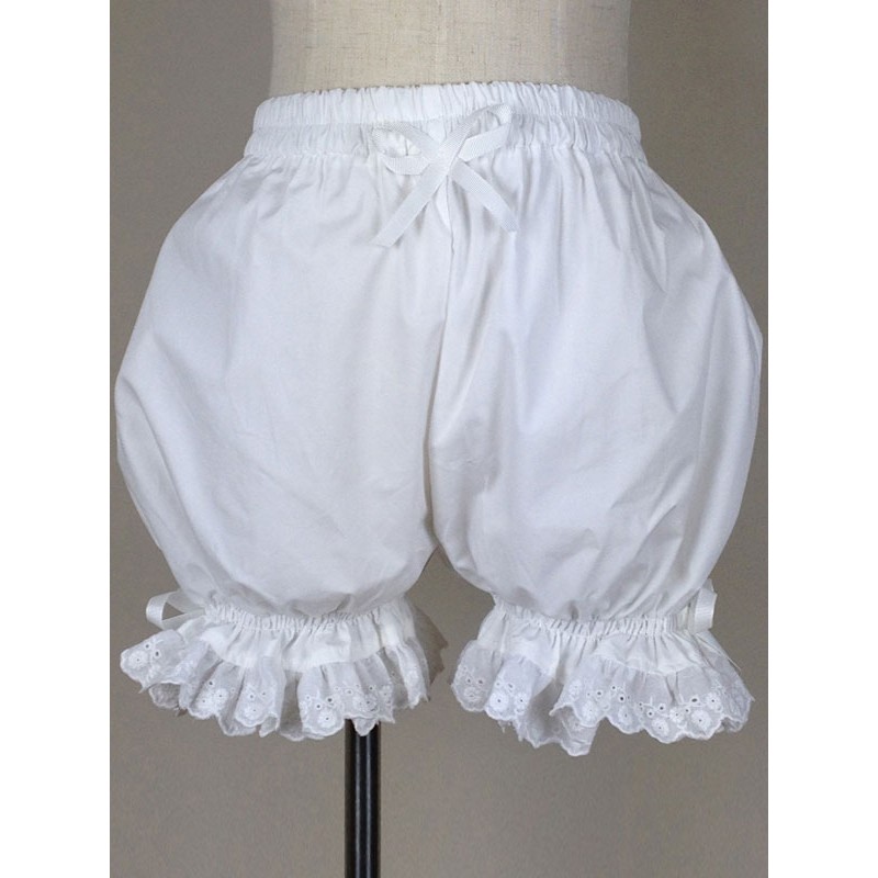 Sweet Lolita Bloomers Lace Trim Bows Plus Size Cotton Pumpkin Bloomers Shorts Daily Casual