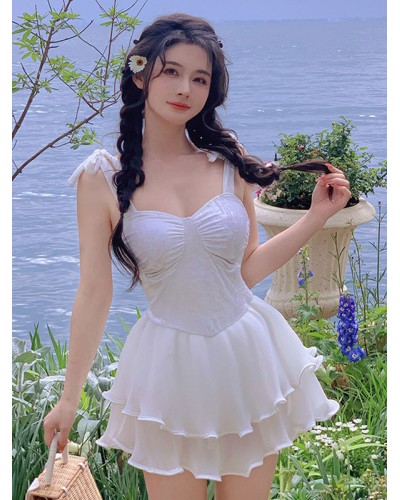 Lolita Outfits White Ruffles Sleeveless Jumpsuit Sweet