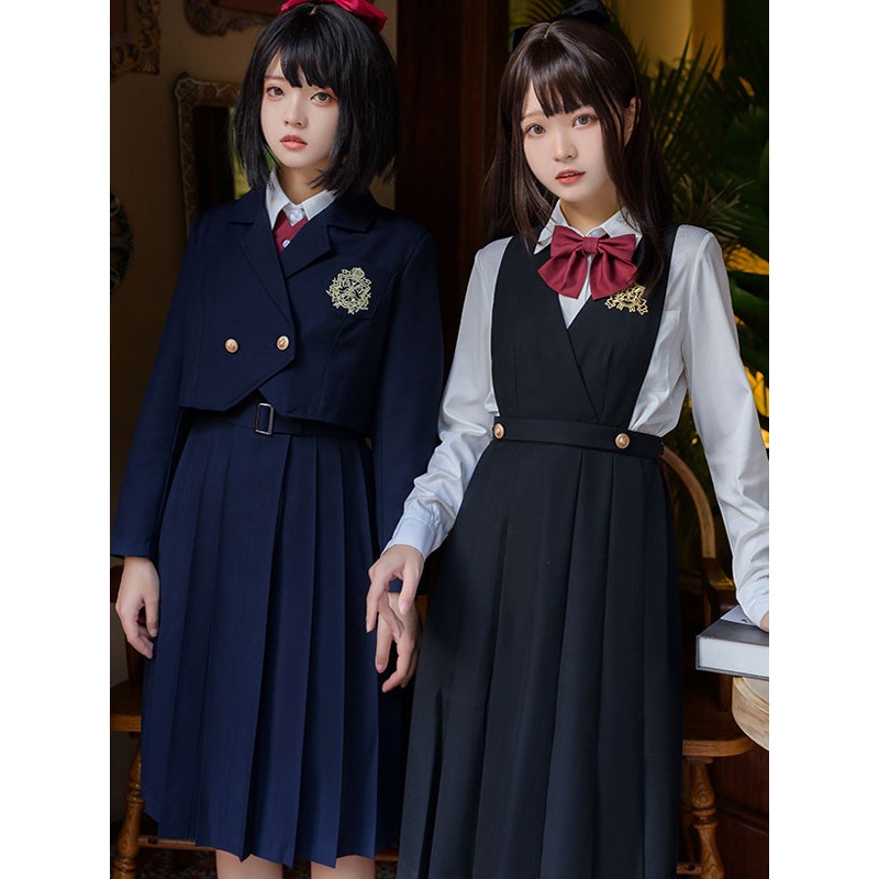 Lolita Outfits Black Long Sleeves Cravat Overcoat Sets Academic Daily Casual Tea Party