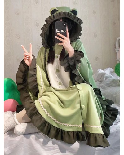 Lolita Poncho Green Polyester Ruffles Lolita Outwears Sweet Spring Summer Fall Winter