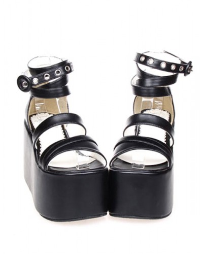 PU Lolita High Platform Sandals Ankle Straps Daily Casual