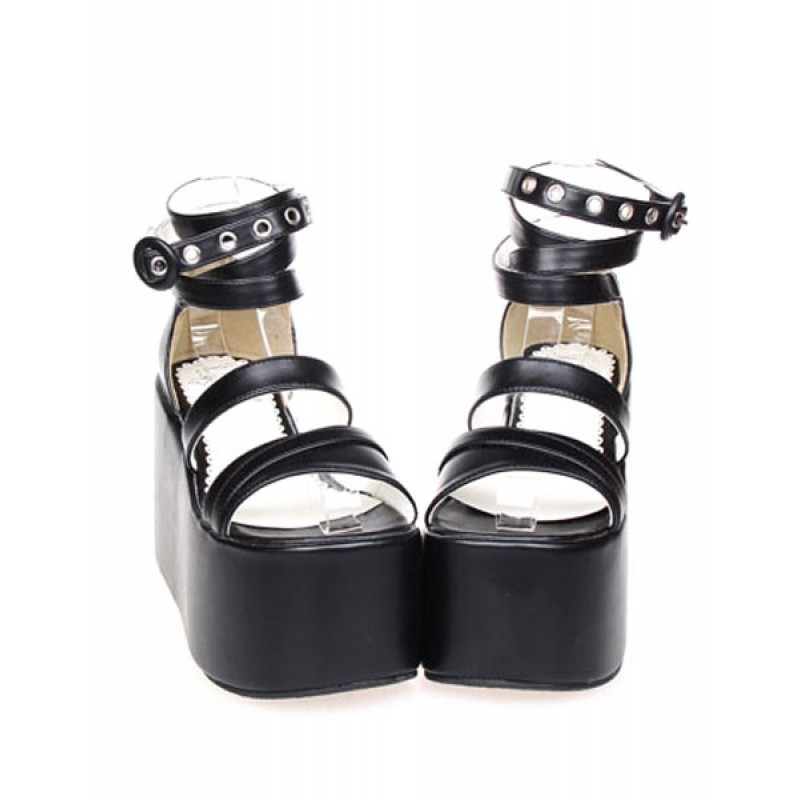 PU Lolita High Platform Sandals Ankle Straps Daily Casual