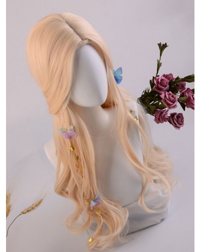 Lolita Wigs Long Curly Blonde Lolita Hair Wig Accessories Harajuku Fashion Daily Casual