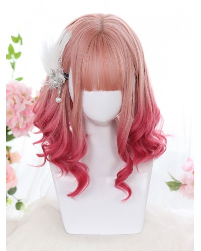 Pink Lolita Wig Medium Heat-resistant Fiber Lolita Accessories