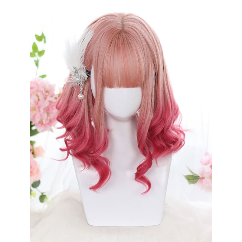 Pink Lolita Wig Medium Heat-resistant Fiber Lolita Accessories