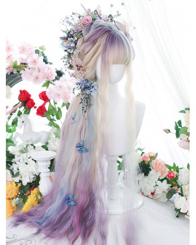 Lolita Wigs Long Heat-resistant Fiber Lilac Lolita Accessories Sweet Harajuku Fashion ROCOCO Daily Casual Tea Party