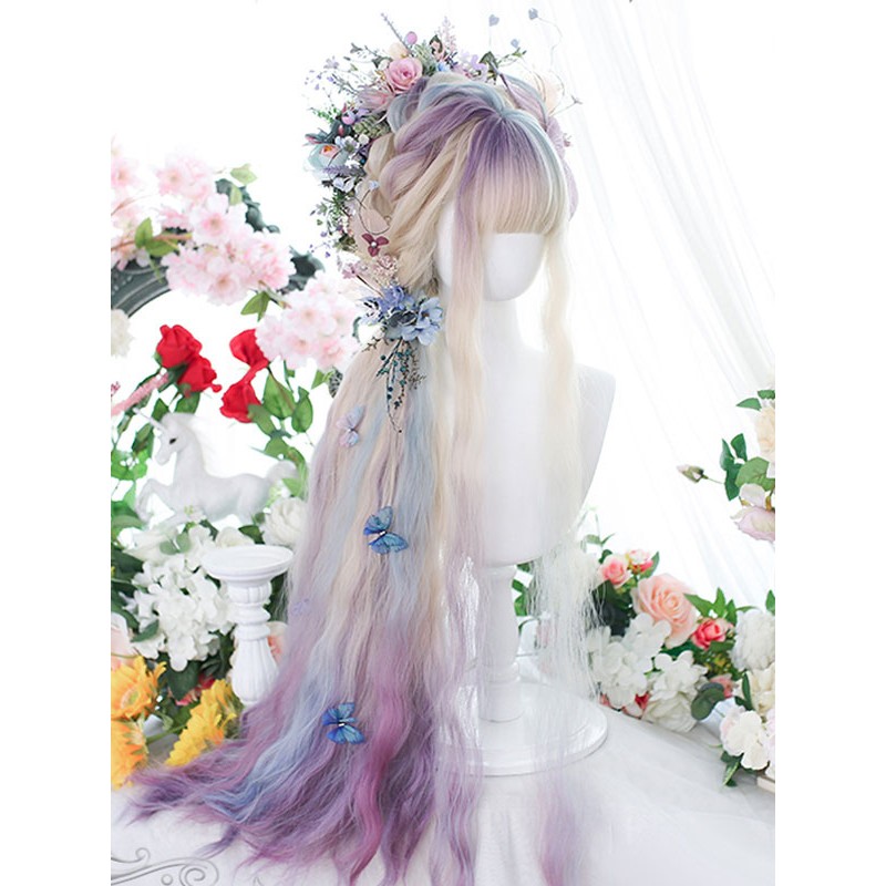 Lolita Wigs Long Heat-resistant Fiber Lilac Lolita Accessories Sweet Harajuku Fashion ROCOCO Daily Casual Tea Party