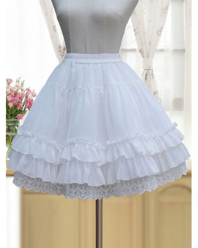 Sweet Lolita Petticoats Lace Woman White Lolita Underskirt