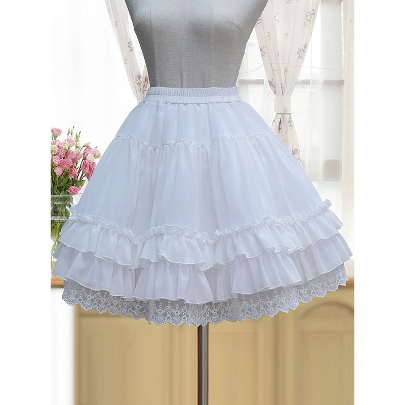 Sweet Lolita Petticoats Lace Woman White Lolita Underskirt