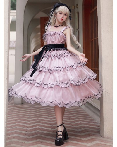 Sweet Lolita Dress Polyester Sleeveless Sweet Dress