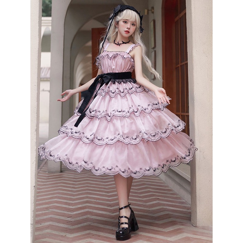 Sweet Lolita Dress Polyester Sleeveless Sweet Dress