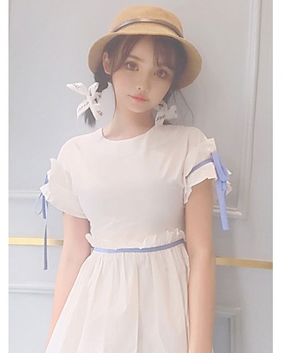 Lolita One Piece Dress Short Sleeve Lolita Op Sweet Spring Summer Tea Party