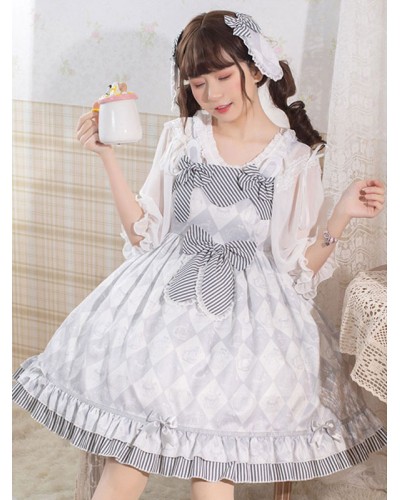 Sweet Lolita Dress Polyester Sleeveless Sweet Jumper Lolita Dress