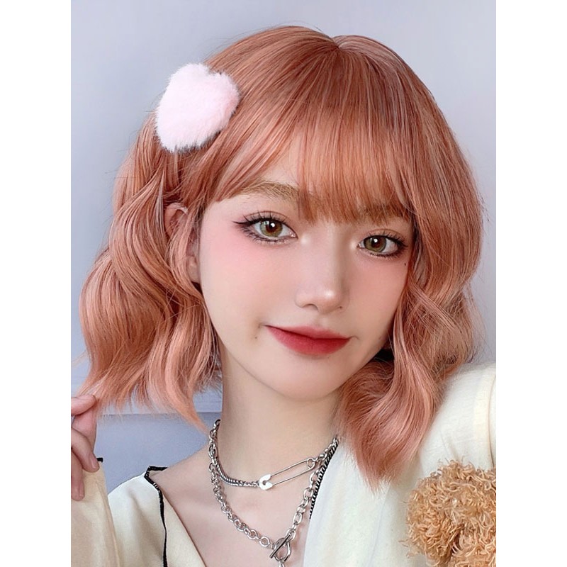 Style Lolita Wig Orange Short Heat-resistant Fiber Lolita Accessories Sweet Harajuku Fashion ROCOCO Daily Casual Tea Party